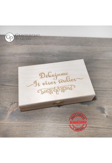 Medinė dėžutė " Dėkojame iš visos širdies" 