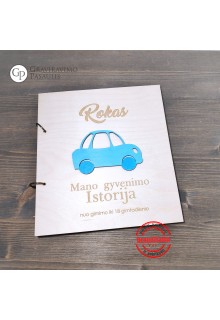 Medinė palinkėjimų knyga  "Auto "