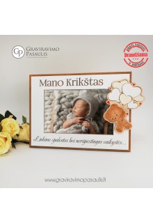 Nuotraukų rėmelis baltas - Mano krikštas 