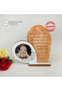 Širdelės formos rėmelis – Padėka Krikšto Mamai / tėvui