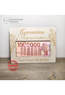 Rėmelis pinigams "Gyvenimu mėgaukis kasdien..."