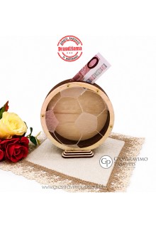 Medinė taupyklė "Futbolo kamuolys"