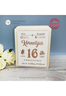 Vardinė taupyklė "Kalendoriaus Lapelis" metrika