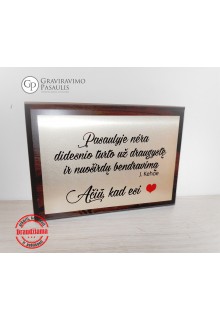 Lentelė  su Spauda "Ačiū, kad esi "